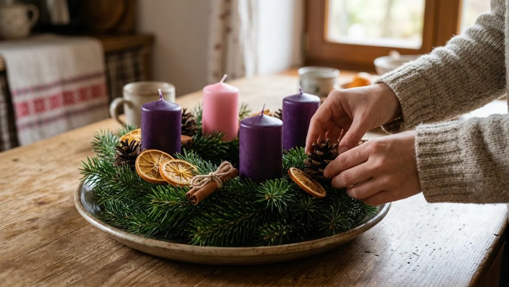 ako urobiť adventný veniec doma